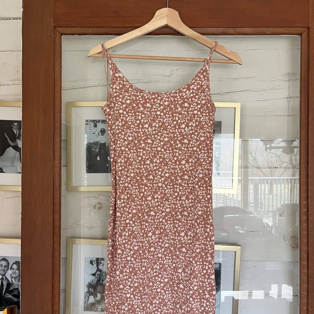 Old Navy Brown and White Floral Mini Dress